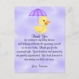 Babyshower‑Dankeschön‑Entchen Postkarte