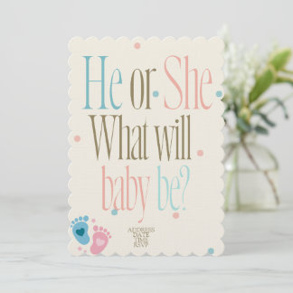 Babyshower-Einladungen, Geschlecht verraten Einladung
