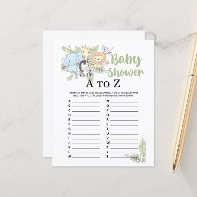 BabyShower Game (Vorderseite/Rückseite Beispiel)