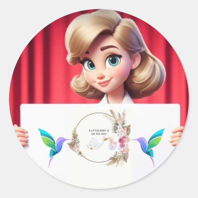 Babyshower sticker (Vorderseite)