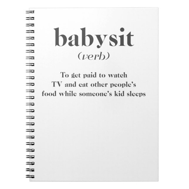 Babysit Notizblock (Vorderseite)
