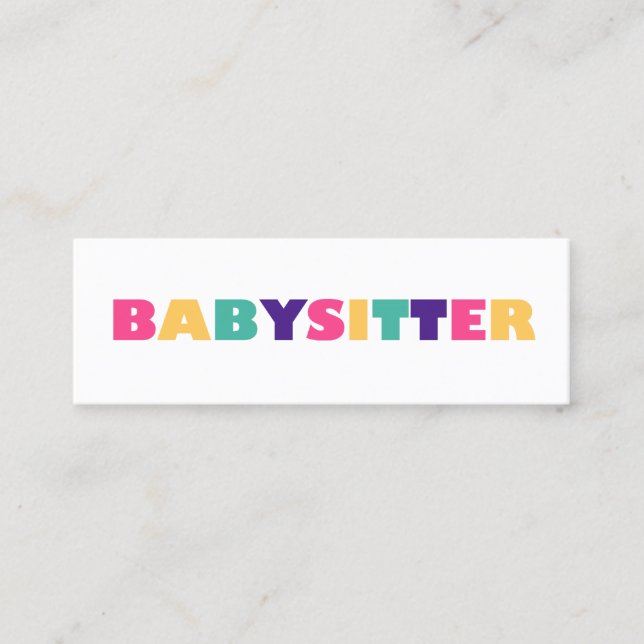 Babysitten Mini Visitenkarte (Vorderseite)