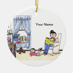 Babysitter, 1 Mädchen Keramikornament