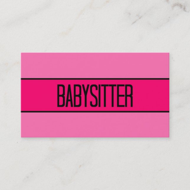 Babysitter Baby et Carte de visite rose chaud (Devant)