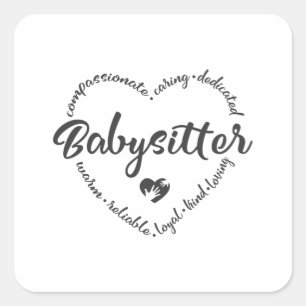 Babysitter, Babysitter, Kindermädchen, Au pair Quadratischer Aufkleber