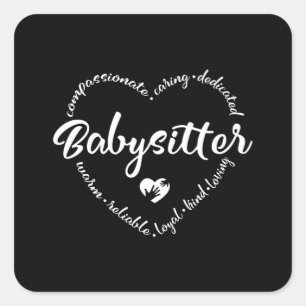 Babysitter, Babysitter, Kindermädchen, Au pair Quadratischer Aufkleber