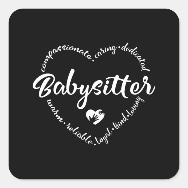 Babysitter, Babysitter, Kindermädchen, Au pair Quadratischer Aufkleber (Vorderseite)