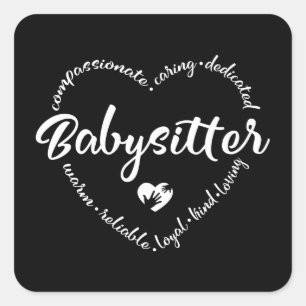 Babysitter, Babysitter, Kindermädchen, Au pair Quadratischer Aufkleber