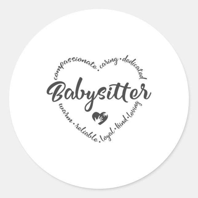 Babysitter, Babysitter, Kindermädchen, Au pair Runder Aufkleber (Vorderseite)