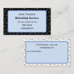 Babysitter Contact Carte de visite