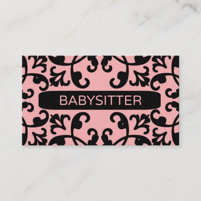 Babysitter Damask Carte de visite (Devant)