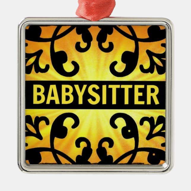 Babysitter Damask Weihnachtsschmuck (Vorne)