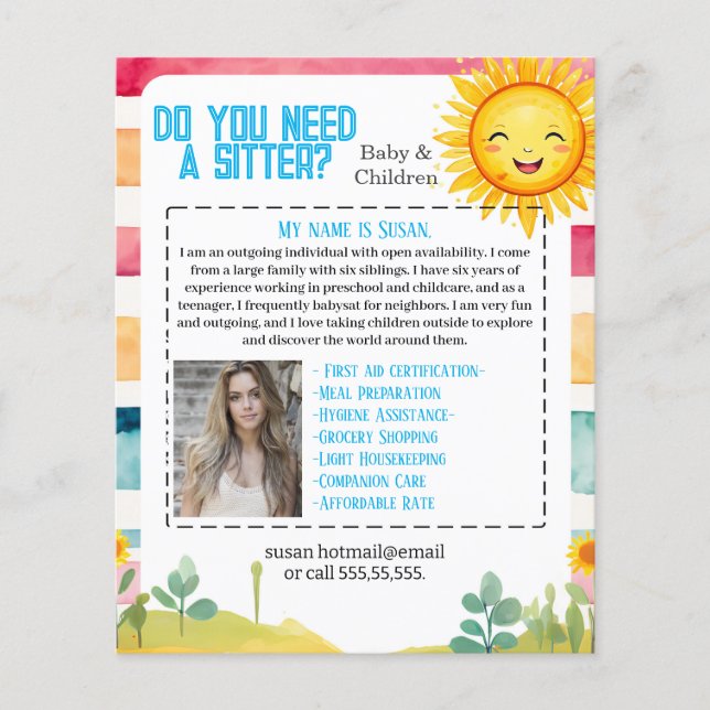 Babysitter Flyer (Vorne)
