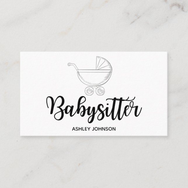 Babysitter-Kalligrafie Ästhetik Moderne Elegant Visitenkarte (Vorderseite)
