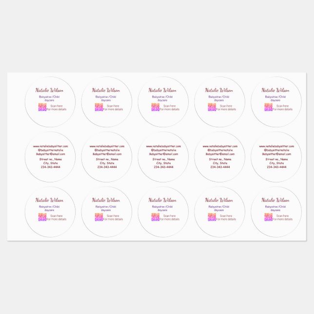 Babysitter Kindertagesstätte Kindermädchen geben N Etiketten (Blatt)