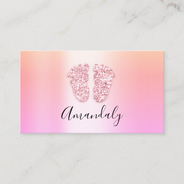 Babysitter Nanny Child Daycare Feet Ombre Visitenkarte (Vorderseite)