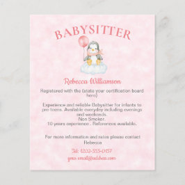 Babysitter Nanny Niedlich Penguin Business Flyer