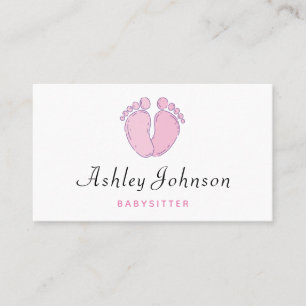 Babysitter Niedlich Baby Footprints Child Care Säu Visitenkarte