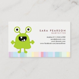 Babysitter Niedlich Green Monster Alien Business C Visitenkarte