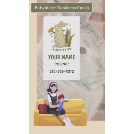 Babysitter Niedliche Blumenbunny Baby Business Car Visitenkarte