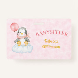 Babysitter Niedlicher Pinguin-Firmenname-Tag Ausweis