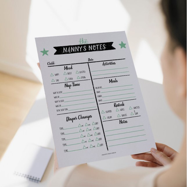 Babysitter-Notizen von Kindermädchen Flyer (Von Creator hochgeladen)