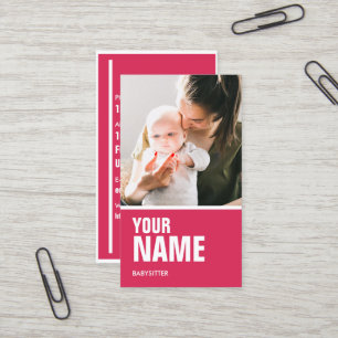 Babysitter-Rosa (personifizieren Sie Foto u. Text) Visitenkarte