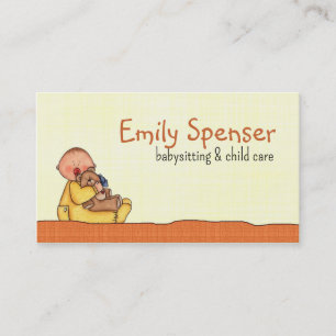 Babysitter und Kinderbetreuung Gelbes Baby-Holdin- Visitenkarte