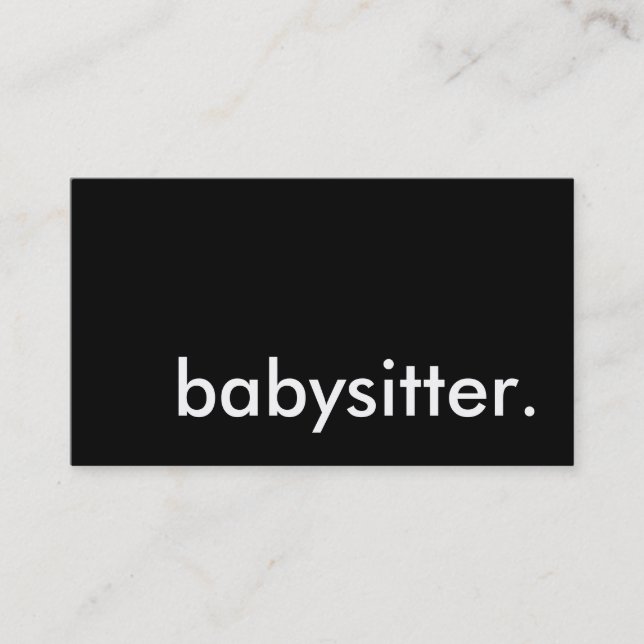 Babysitter. Visitenkarte (Vorderseite)