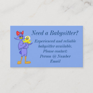 Babysitter-Visitenkarte Visitenkarte