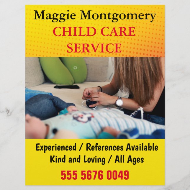 Babysitting-Flyer für Kinderbetreuung Flyer (Vorne)