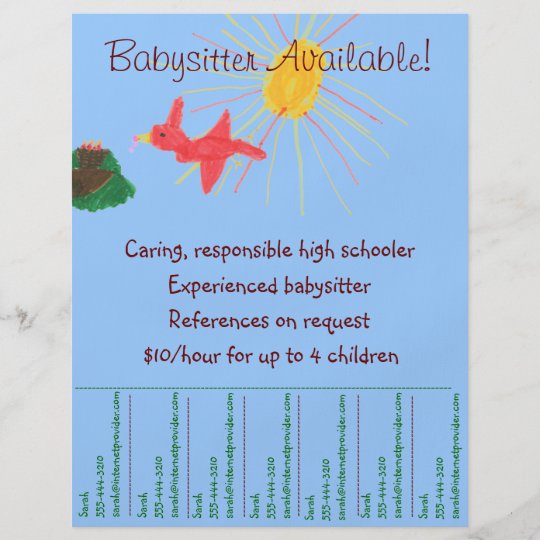 Babysitting Flyer Sonnenschein Szene Zazzle Ch