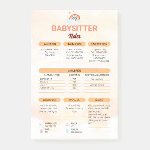 Babysitting-Geschäft Babysitter-Informationsnoti Post-it Klebezettel