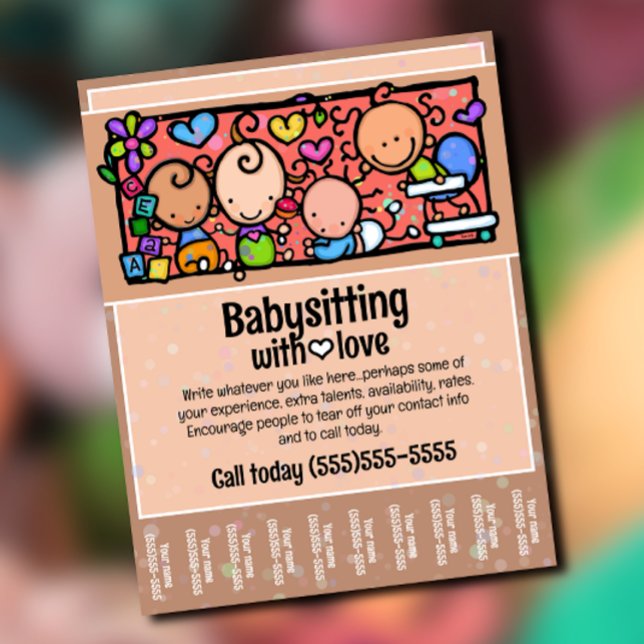 Babysitting Kinderbetreuung Werbeartikel Flyer (Von Creator hochgeladen)