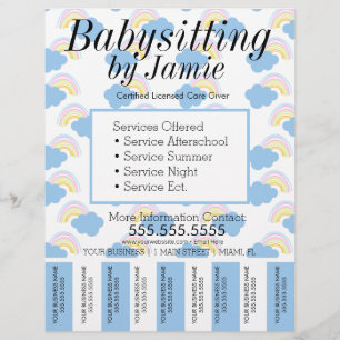 Babysitting-Kinderbetreuungsunternehmen Abreißstre Flyer