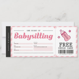 Babysitting Pink Gutschein Gutschein Einladung