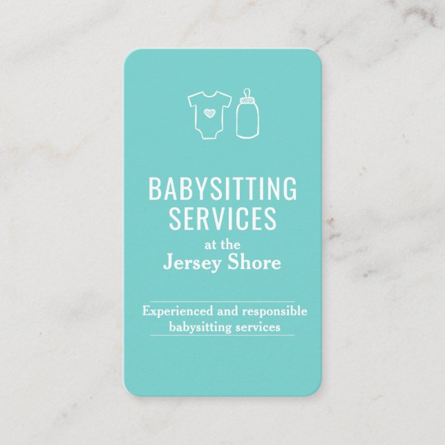 Babysitting Services am QR-Code der Jersey Shore Visitenkarte (Vorderseite)