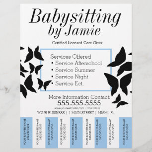 Babysitting Tagesbetreuung Schmetterling Abreißstr Flyer