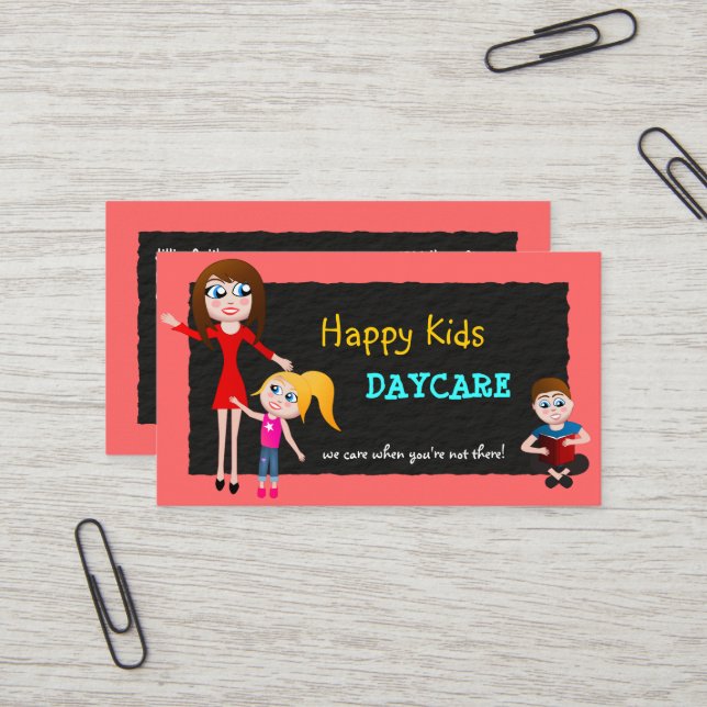 Babysitting-Visitenkarten für Kinderbetreuung Visitenkarte (Vorderseite/Rückseite Beispiel)