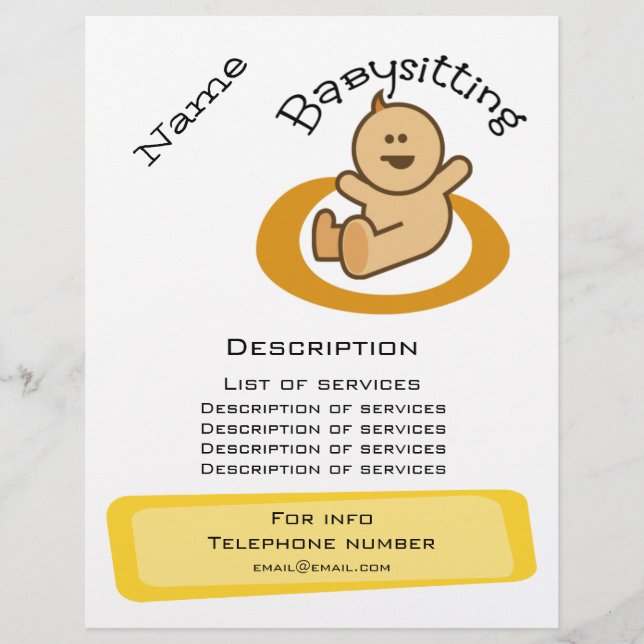 Babysitting-Werbeaktion Flyer (Vorne)