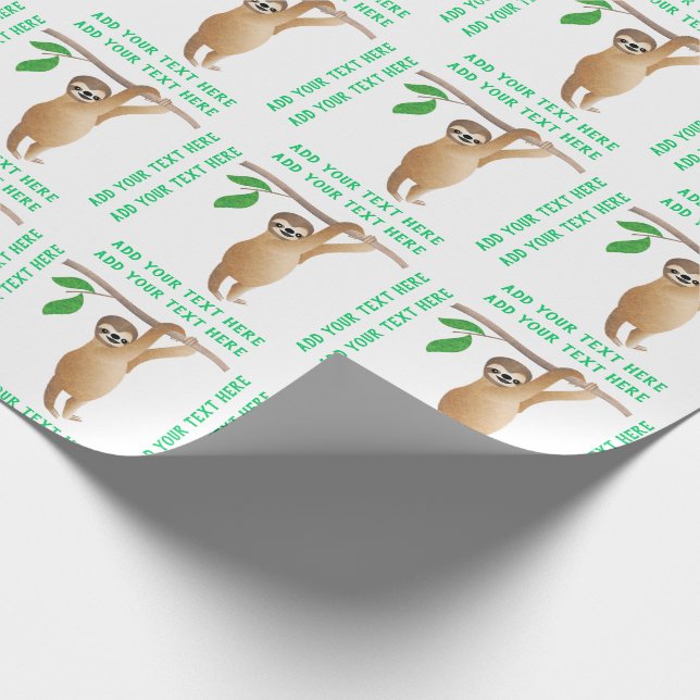 Babysloth-niedliche personalisierte geschenkpapier (Ecke)