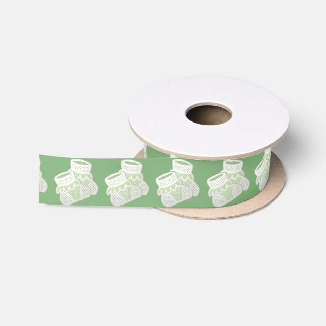 Babysocken - Pistazien Satinband (Spule)