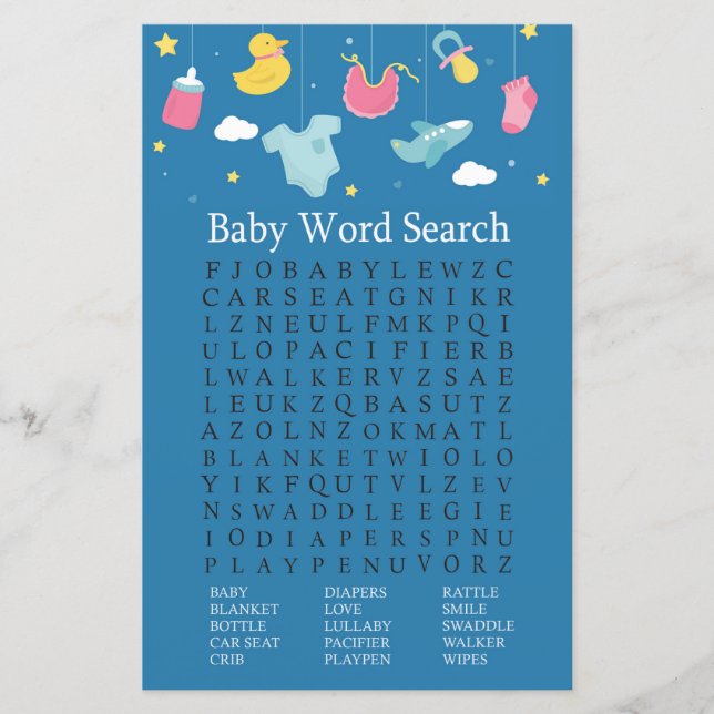 Babyspielzeug Baby Showroom Word Search Game (Vorderseite)