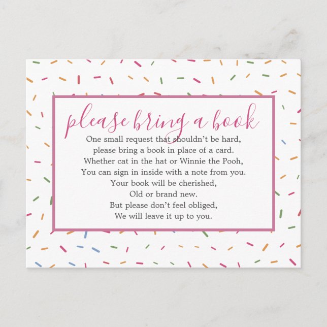 Babysprinkle Babydusche Buchungsanfrage Einladungspostkarte (Vorderseite)