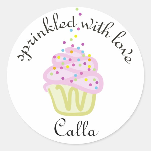 Babysprinkle-Dusche Aufkleber für den Cupcake (Vorderseite)