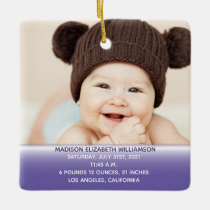 Babystaates Lila 1. Weihnachtsfest Foto Keramikornament