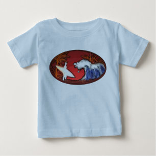 Babysurfer-Wellen künstlerische Beachszene Baby T-shirt