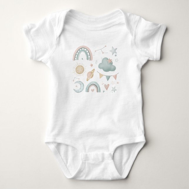 Babysüßchen leicht kosmisches Set Baby Strampler (Vorderseite)