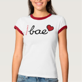 Babytext und rotes Herz mit dem Namen des Freundes T-Shirt