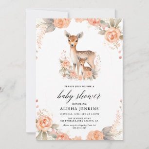 Babytiere und Blume Kinderdusche Einladung